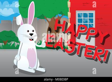 Easter bunny giving you thumbs up. Vector cartoon character illustration. Stock Vector