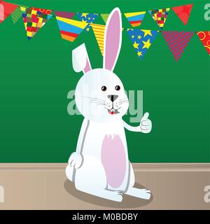 Easter bunny giving you thumbs up. Vector cartoon character illustration. Stock Vector