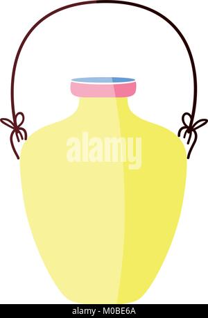 colorful middle mason jar with wire handle design Stock Vector