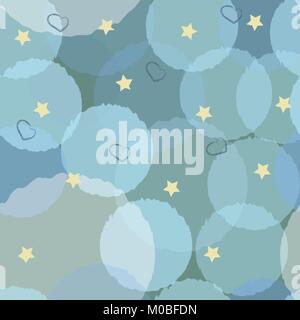 Seamless pattern with funny subtle transparent balls on beige background. Beautiful backdrop. Vector Illustration Stock Vector