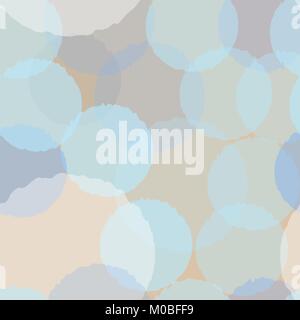 Seamless pattern with funny subtle transparent balls on beige background. Beautiful backdrop. Vector Illustration Stock Vector