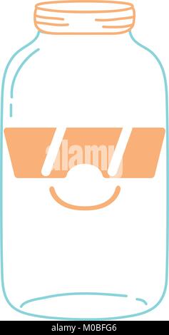 color line happy mason glass kawaii with sunglasses Stock Vector