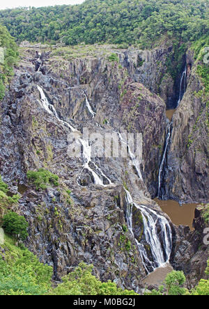 Water flowing freely over the Barron River Falls in the Barron Gorge National Park near Kuranda, Tropical North Queensland, Australia Stock Photo