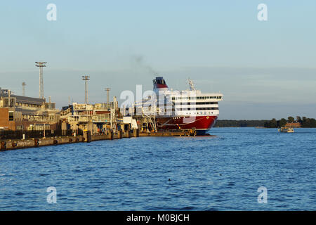 Helsinki, Finland - August 20, 2016: Cruiseferry Viking XPRS of Viking Line in the port of Helsinki. Built in 2008, the ship has capacity for 2500 pas Stock Photo