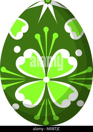 Colorful green easter egg poster. Stock Vector