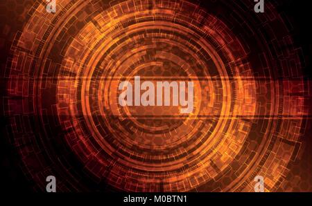 Abstract dark shining technical background (gold, orange, braun ) with Strip for Text Stock Vector