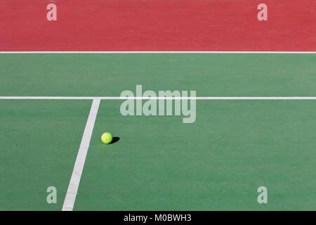 tennis court, detail off lines and a ball Stock Photo