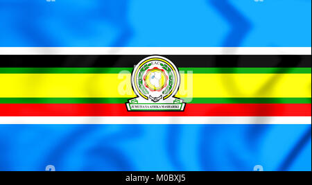 3D East African Community Flag. 3D Illustration. Stock Photo