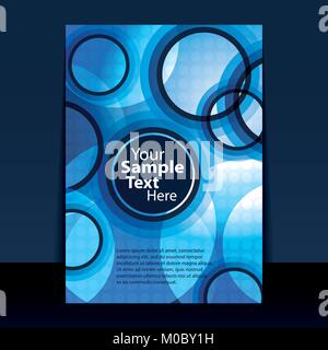 Blue Abstract Flyer or Cover Design with Bubbles in Editable Vector Format Stock Vector