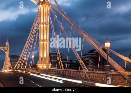 Close up of the Albert Bridge Stock Photo