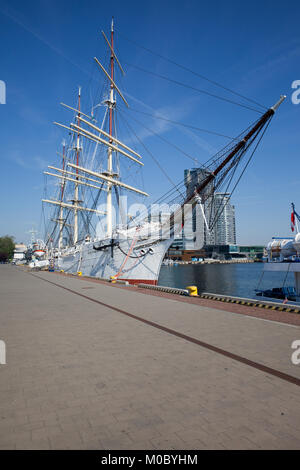 Dar Pomorza (Gift of Pomerania) Polish full-rigged sailing ship from 1909 in Gdynia city, Poland Stock Photo