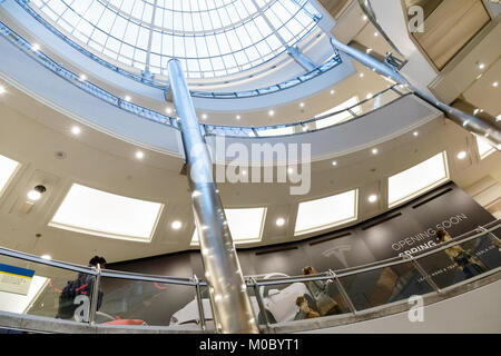 London, UK - November 25, 2017 - Glass dome in Canary Wharf shopping centre Stock Photo