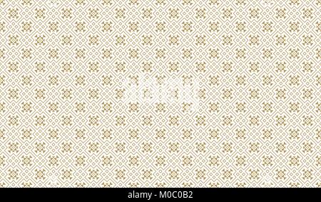 Golden Geometric Pattern 11v4, Increased. Seamless Golden Pattern with Elements of Line, Rhombuses, Triangles and Circles on White Background. Can Use Stock Vector