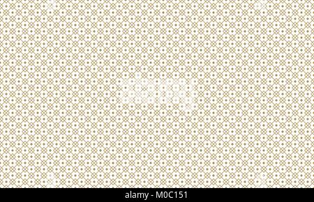 Golden Geometric Pattern 10v4, Increased. Seamless Golden Pattern with Lines, Rhombuses and Painted Circles on White Background. Can Use for Wrapping  Stock Vector