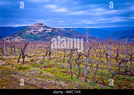 Town of Motovun on picturesque hill view, Istria region of Croatia Stock Photo