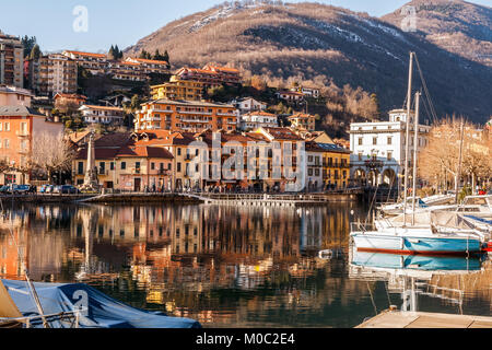Lakeside of Omegna , Omegna , Lake Orta , Verbania , Piedmont , Italy ...