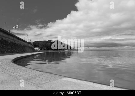 Looking out to Clevedon Marine Lake from Bristol. Stock Photo