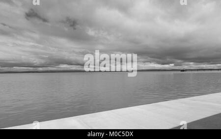 Looking out to Clevedon Marine Lake from Bristol. Stock Photo