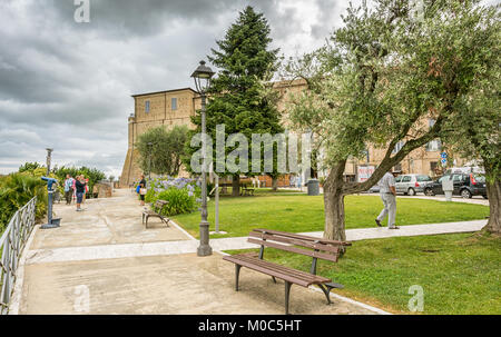 LORETO,Italy - juli 16, 2016: Sanctuary of the Holy House of Loreto, Marches, Italy. View of the Apostolic Palace and the garden Stock Photo