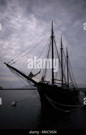 The C A Thayer moored at the Hyde Street pier along Fisherman's wharf, san francisco, california. Stock Photo