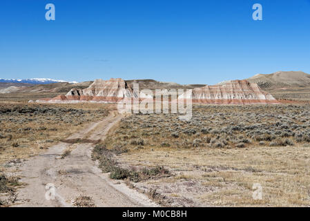 Sandstone formations along US 189 in Wyoming Stock Photo
