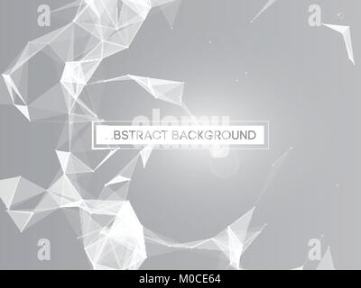 Abstract Polygonal Space Black and White Background with Connecting Dots and Lines | EPS10 Vector Stock Vector