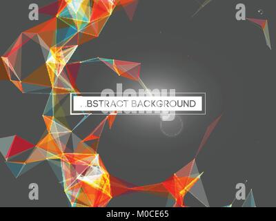 Abstract mesh background with circles, lines and shapes | EPS10 Futuristic Design Stock Vector