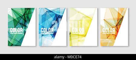 Abstract templates with colorful Geometric Polygons. Vector covers design. Future Poster template. Stock Vector
