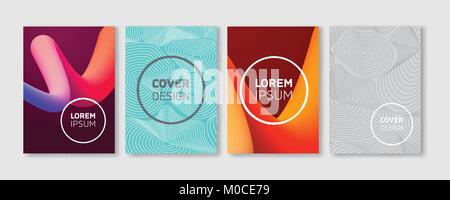 Minimal Vector covers design. Cool Vibrant colors illustrations. Future Poster template. Stock Vector