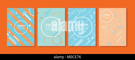 Minimal Vector Covers Design. Cool Colorful Vibrant Diagonal Stripes Flat Geometric Illustrations. Future Poster Template. Stock Vector