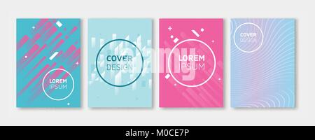 Minimal Vector Covers Design. Cool Colorful Vibrant Diagonal Stripes Flat Geometric Illustrations. Future Poster Template. Stock Vector