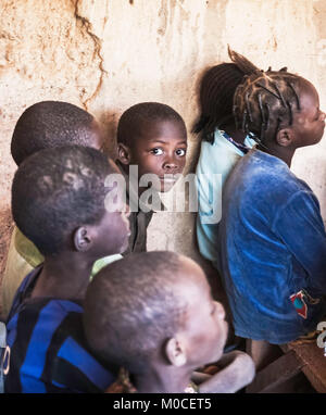 Portrait of an african schoolkid during the class, Ouagadougou, Burkina Faso. Stock Photo