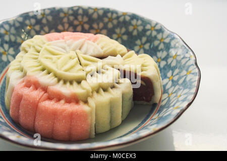 snowy skin mooncake eaten during Chinese mid-autumn festival Stock Photo