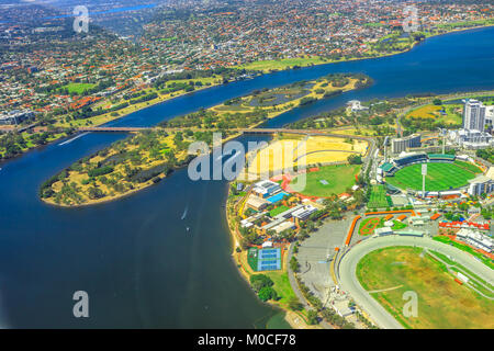 Heirisson Island aerial WA Stock Photo