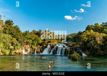 Beautiful Skradinski Buk Waterfall In Krka National Park - Dalmatia Croatia, Europe Stock Photo