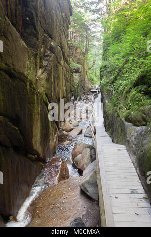 Flume gorge in Franconia Notch State Park Stock Photo