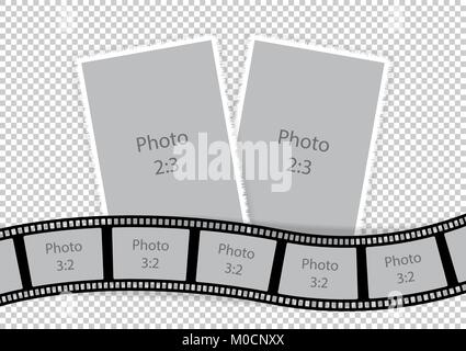 Collage of photo frames from film template ideas. Vector illustration. Stock Vector