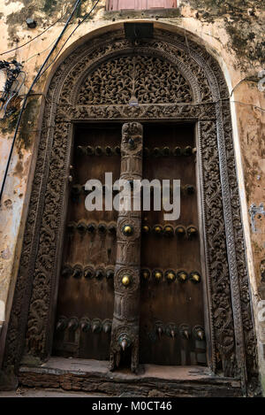 Old wooden doors in Stone Town, Zanzibar Stock Photo