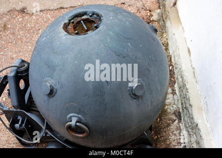 Old sea mine on embankment in Sevastopol Stock Photo