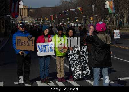 Philadelphia, USA. 20th Jan, 2018. Protesters participate in the Women's March Philadelphia, on the one-year anniversary of Donald Trump's inauguration, January 20, 2018. Credit: Michael Candelori/Alamy Live News Stock Photo