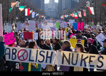 Philadelphia, USA. 20th Jan, 2018. Protesters participate in the Women's March Philadelphia, on the one-year anniversary of Donald Trump's inauguration, January 20, 2018. Credit: Michael Candelori/Alamy Live News Stock Photo