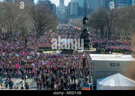 Philadelphia, USA. 20th Jan, 2018. Protesters participate in the Women's March in Philadelphia, on the one-year anniversary of Donald Trump's inauguration. Credit: Kelleher Photography/Alamy Live News Stock Photo