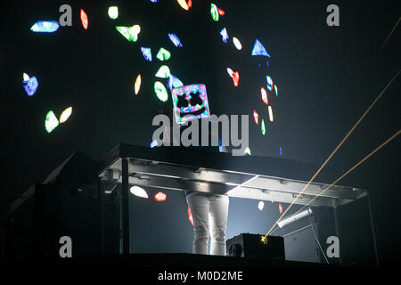 USA. 13th Jan, 2018. Marshmello performs on January 13, 2018 at the Bill Graham Civic Auditorium in San Francisco, California. Credit: The Photo Access/Alamy Live News Stock Photo