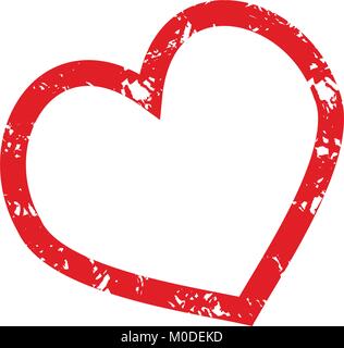Stamp heart to valentine day stroke vector texture. Illustration of valentine love grunge heart texture Stock Vector