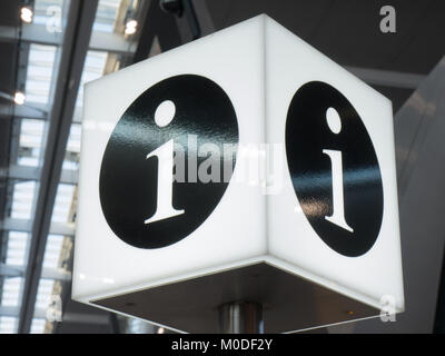 Information desk sign in an airport Stock Photo