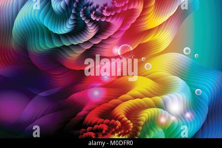 Abstract rainbow colours wave background Stock Vector