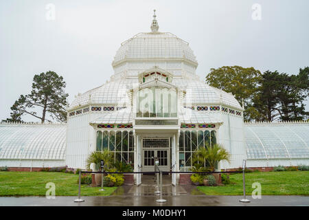 Exterior view of the Conservatory of Flowers in Golden Gate Park, San Francisco, California Stock Photo