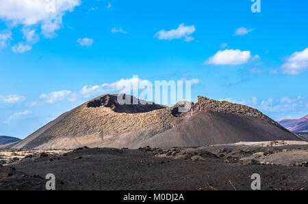 Volcano El Cuervo, Lanzarote, Canary Islands, Spain Stock Photo