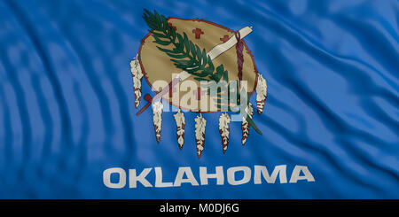 Oklahoma USA waving flag background. 3d illustration Stock Photo