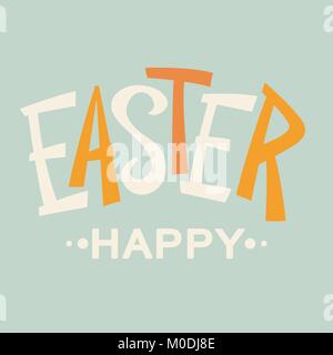 poster  happy  easter   vintage vector illustration flat style Stock Vector